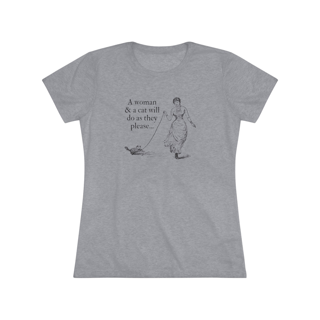 Woman and Cat Women's Triblend Tee - T - Shirt - Epileptic Al’s Shop