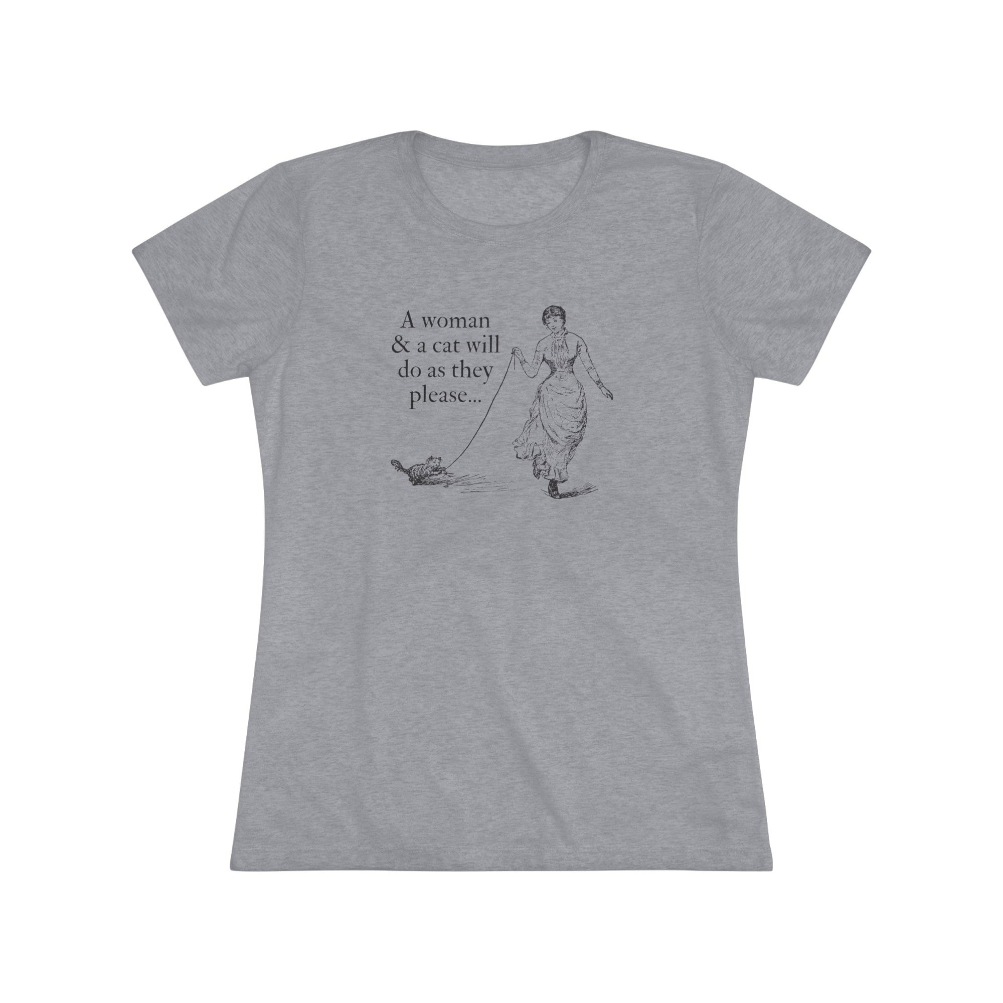 Woman and Cat Women's Triblend Tee - T - Shirt - Epileptic Al’s Shop