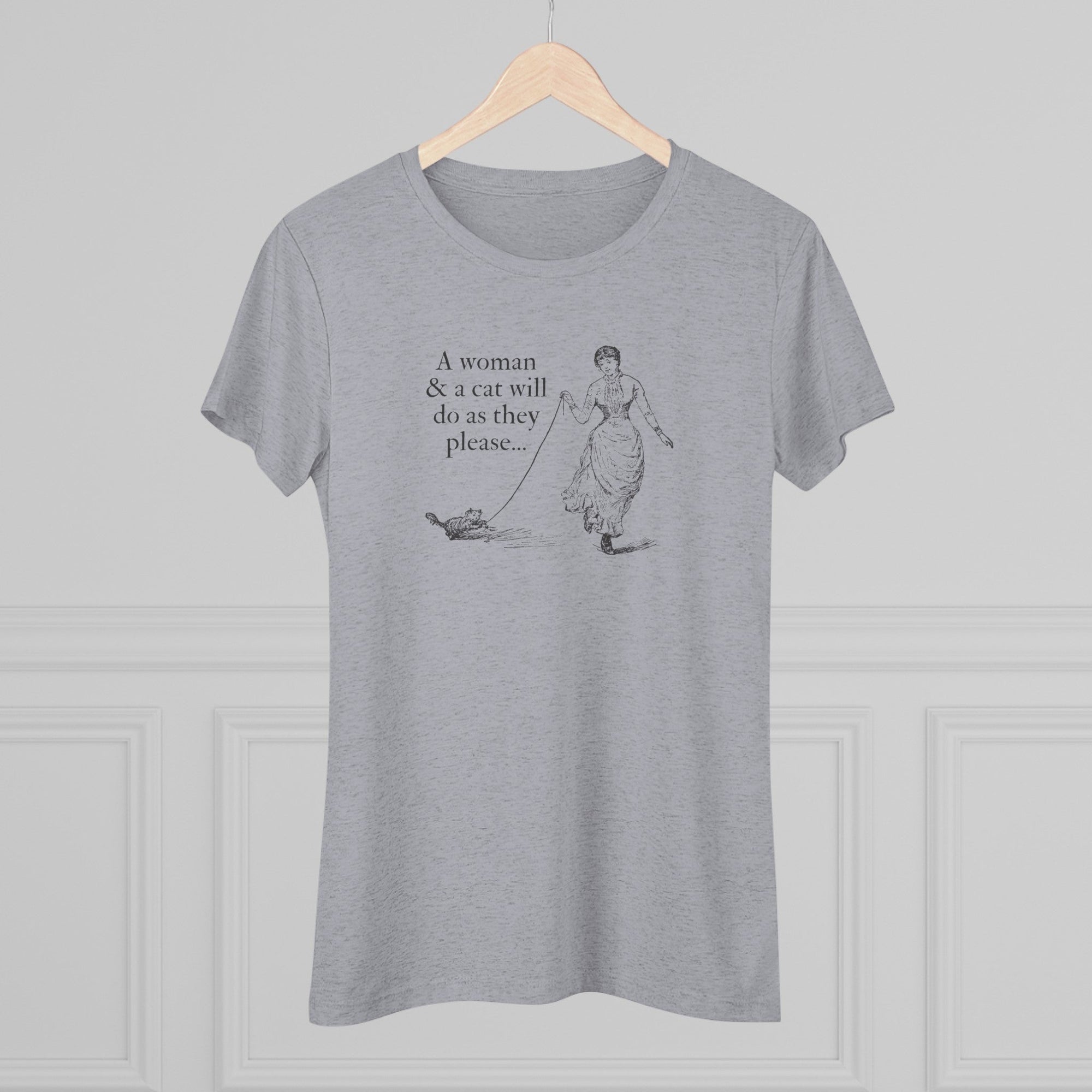 Woman and Cat Women's Triblend Tee - T - Shirt - Epileptic Al’s Shop