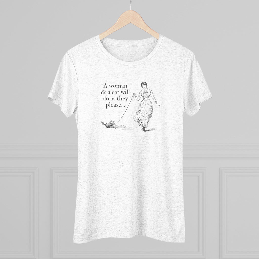 Woman and Cat Women's Triblend Tee - T - Shirt - Epileptic Al’s Shop