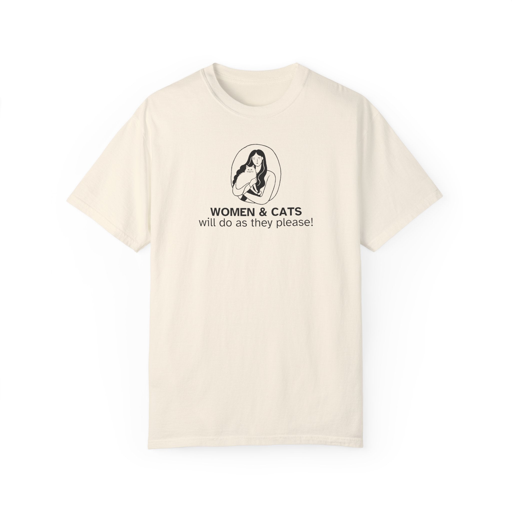 Women & Cats Graphic T-Shirt - Unisex Garment - Dyed Tee - Clothing, T-shirts - EpiAl's Shop
