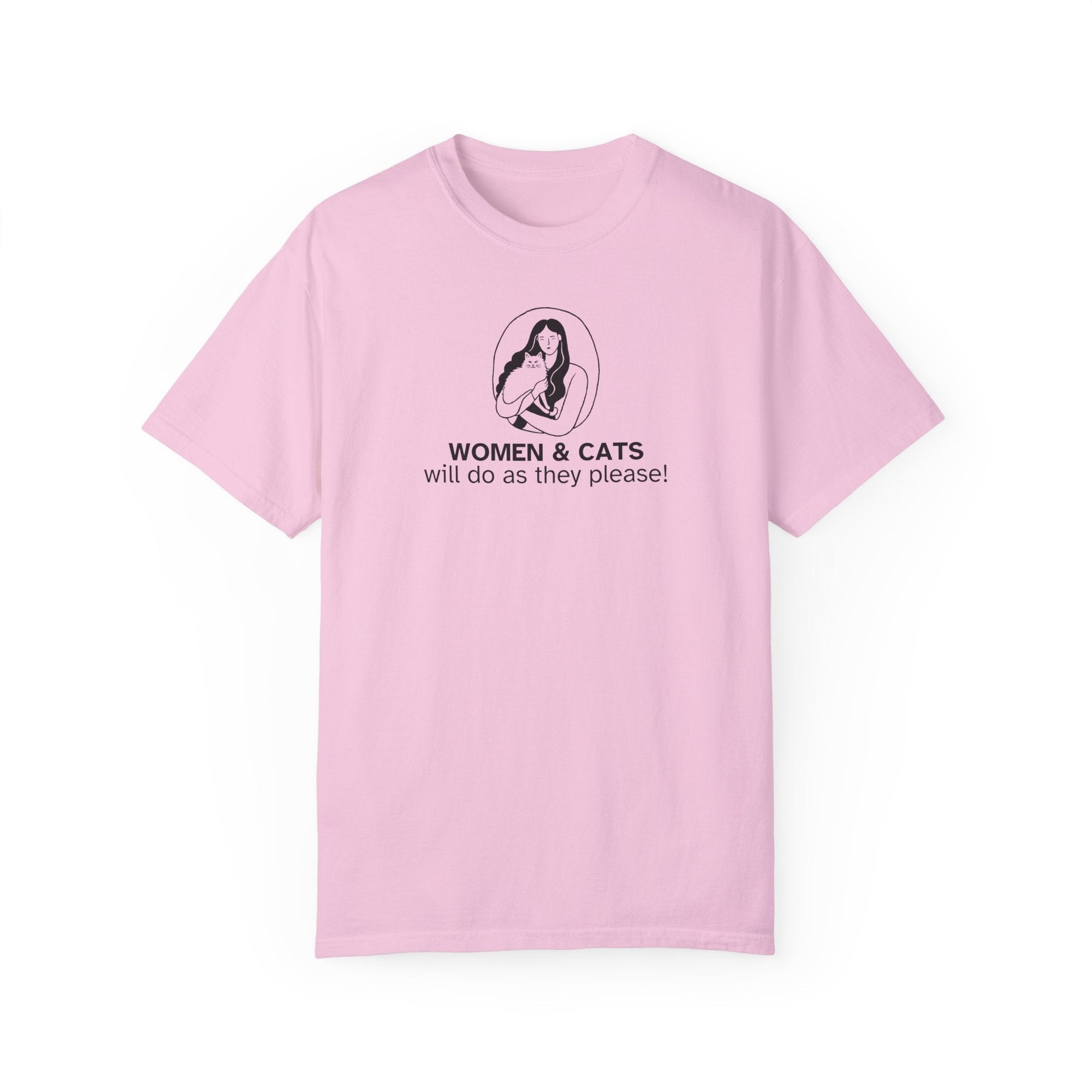 Women & Cats Graphic T-Shirt - Unisex Garment - Dyed Tee - Clothing, T-shirts - EpiAl's Shop