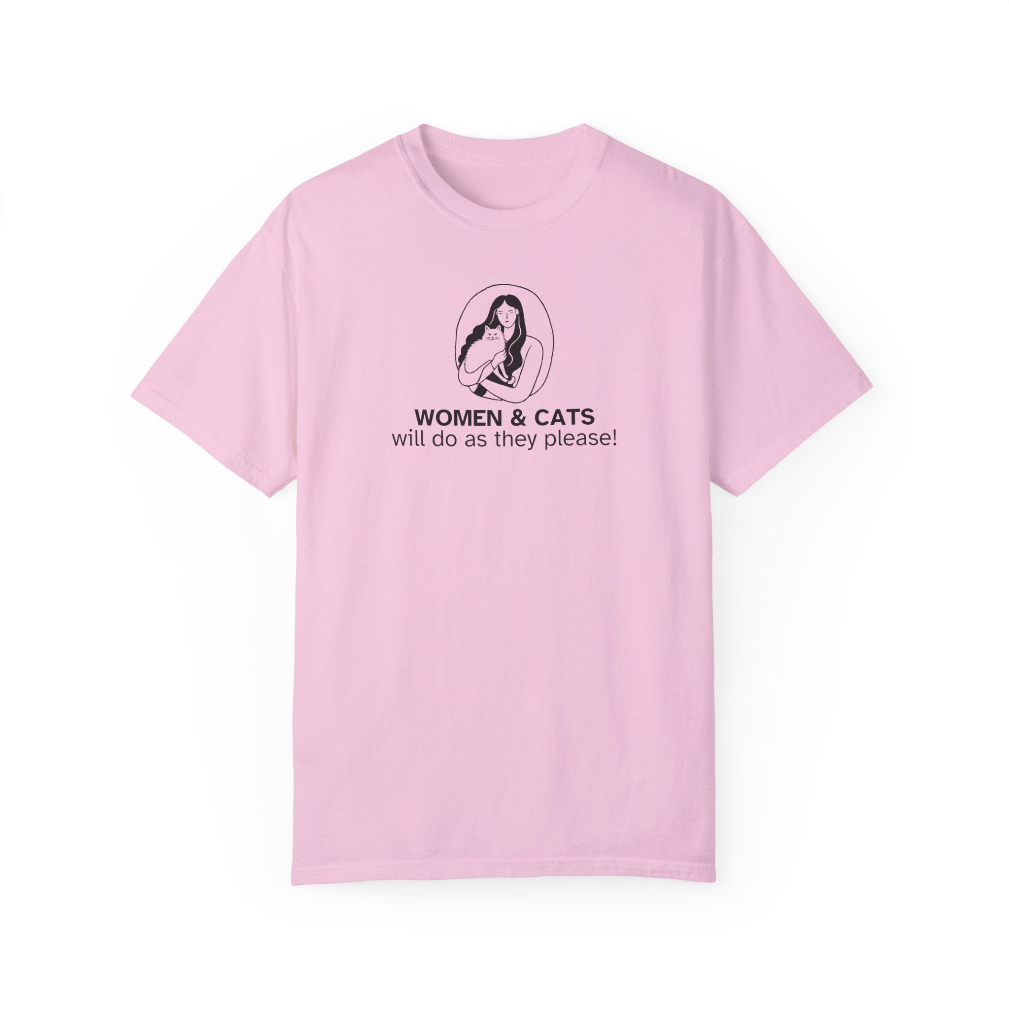 Women & Cats Graphic T-Shirt - Unisex Garment - Dyed Tee - Clothing, T-shirts - EpiAl's Shop
