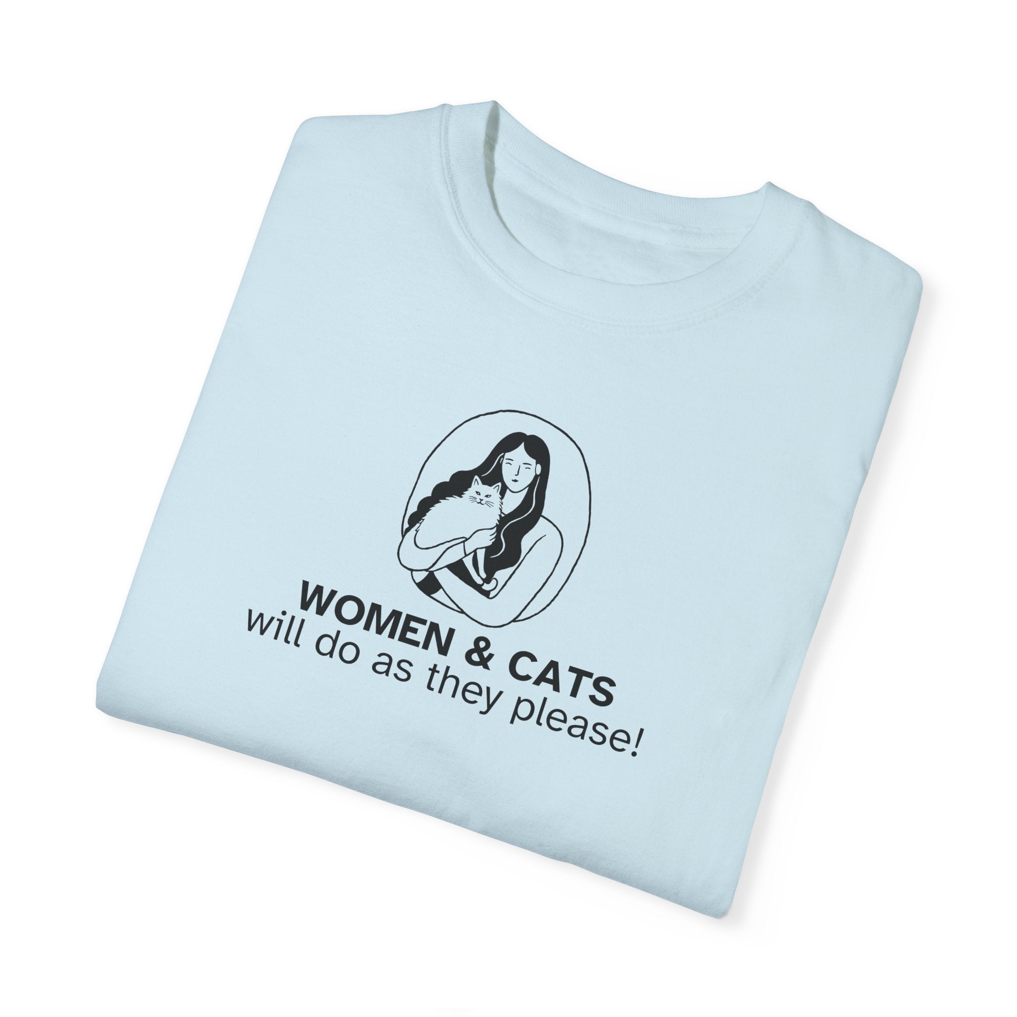 Women & Cats Graphic T-Shirt - Unisex Garment - Dyed Tee - Clothing, T-shirts - EpiAl's Shop