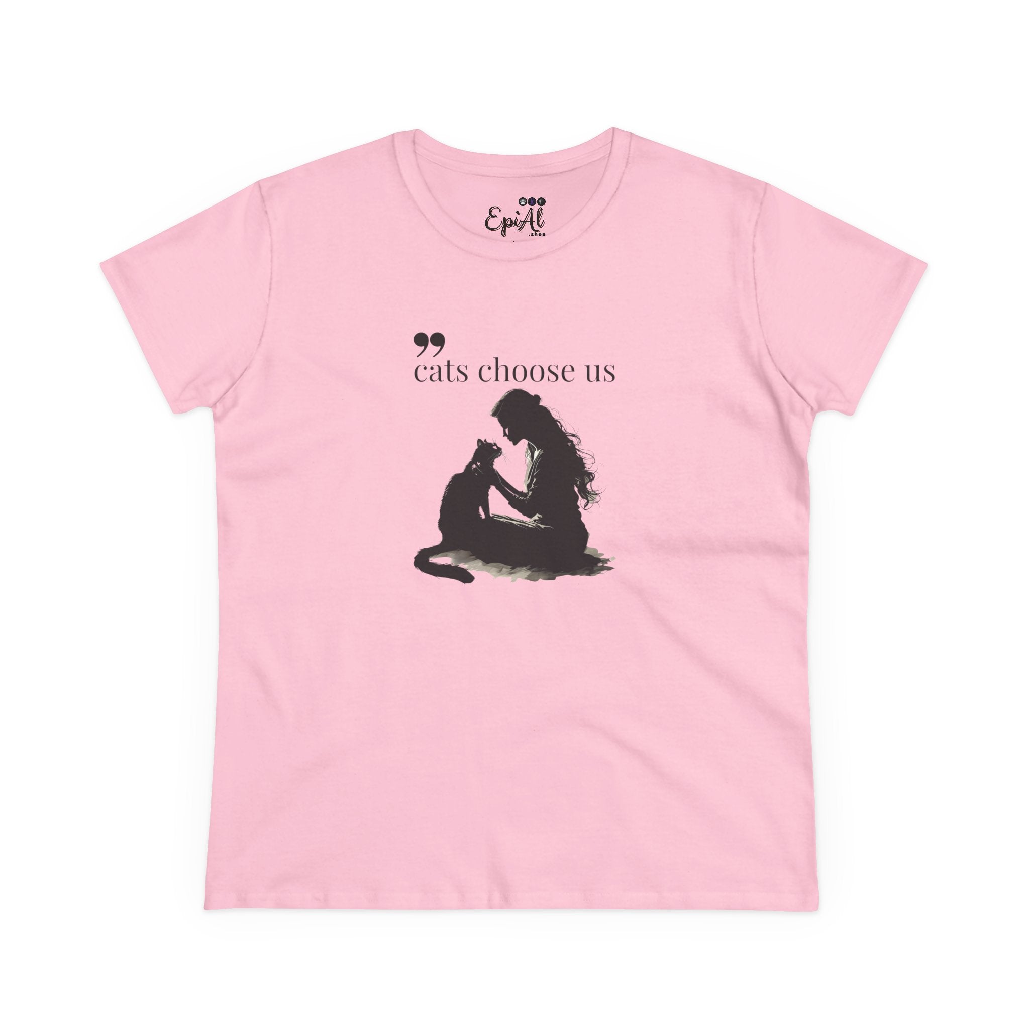 Women's Cat Lover Tee - "Cats Choose Us" Graphic Shirt - Clothing, T-shirts - EpiAl's Shop