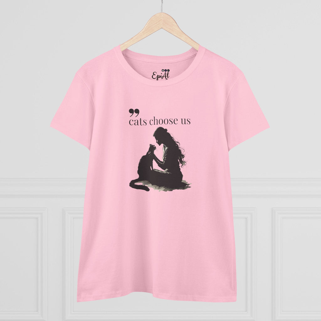 Women's Cat Lover Tee - "Cats Choose Us" Graphic Shirt - Clothing, T-shirts - EpiAl's Shop