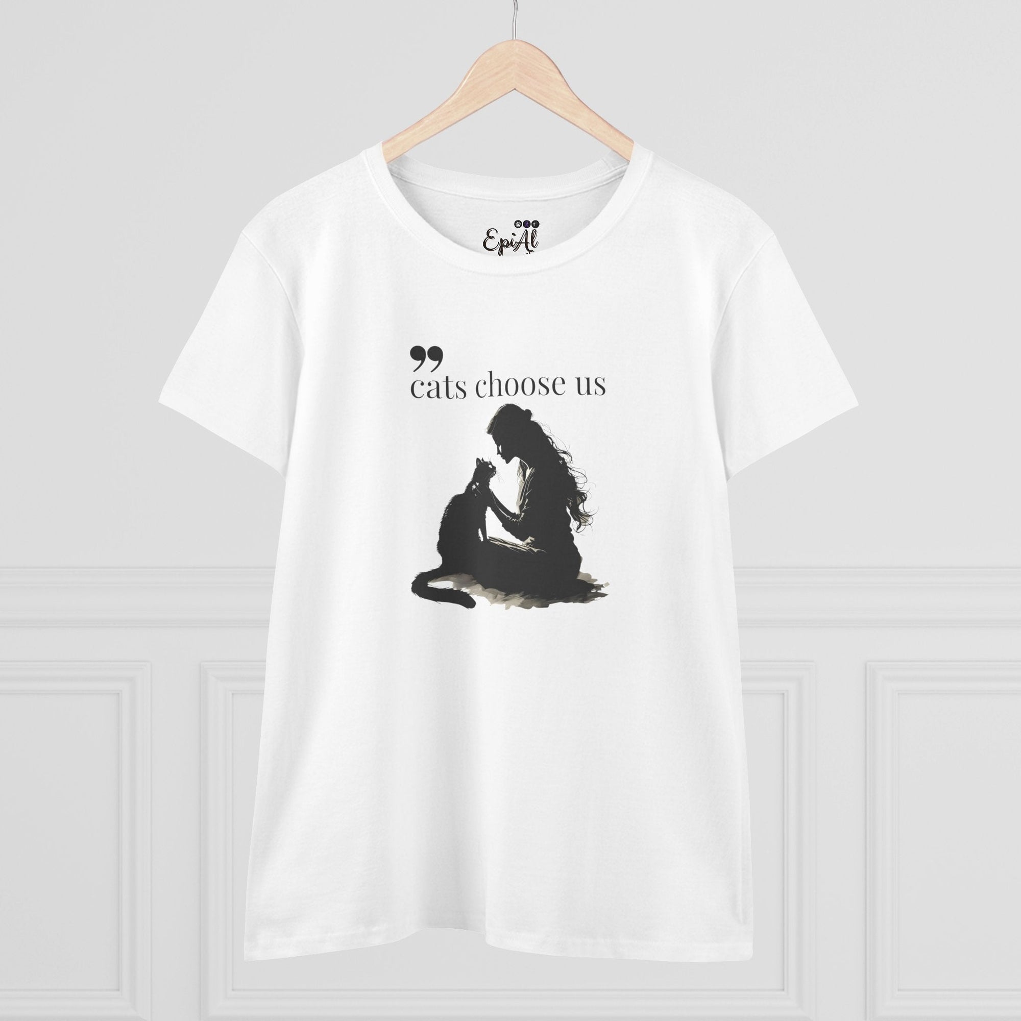Women's Cat Lover Tee - "Cats Choose Us" Graphic Shirt - Clothing, T-shirts - EpiAl's Shop