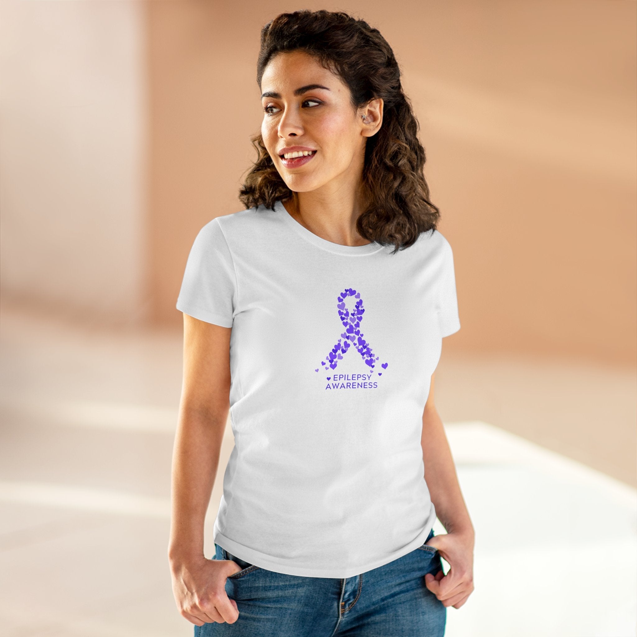 Women's Epilepsy Awareness Tee, Purple Ribbon Shirt - Clothing, T-shirts - EpiAl's Shop
