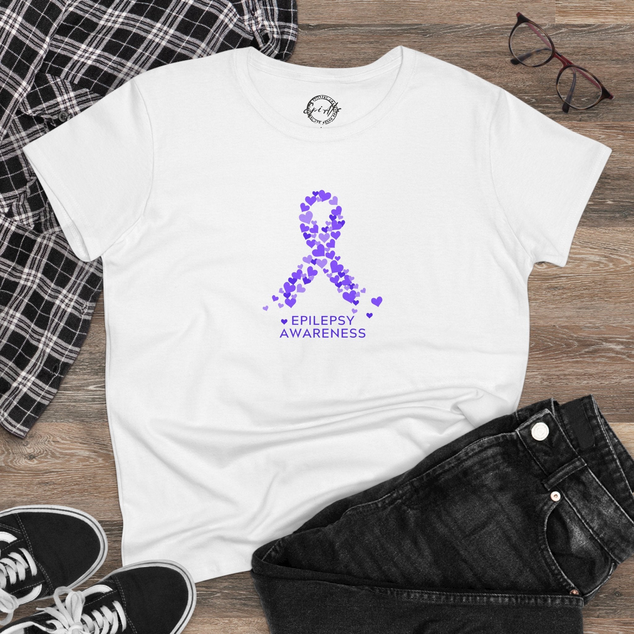 Women's Epilepsy Awareness Tee, Purple Ribbon Shirt - Clothing, T-shirts - EpiAl's Shop