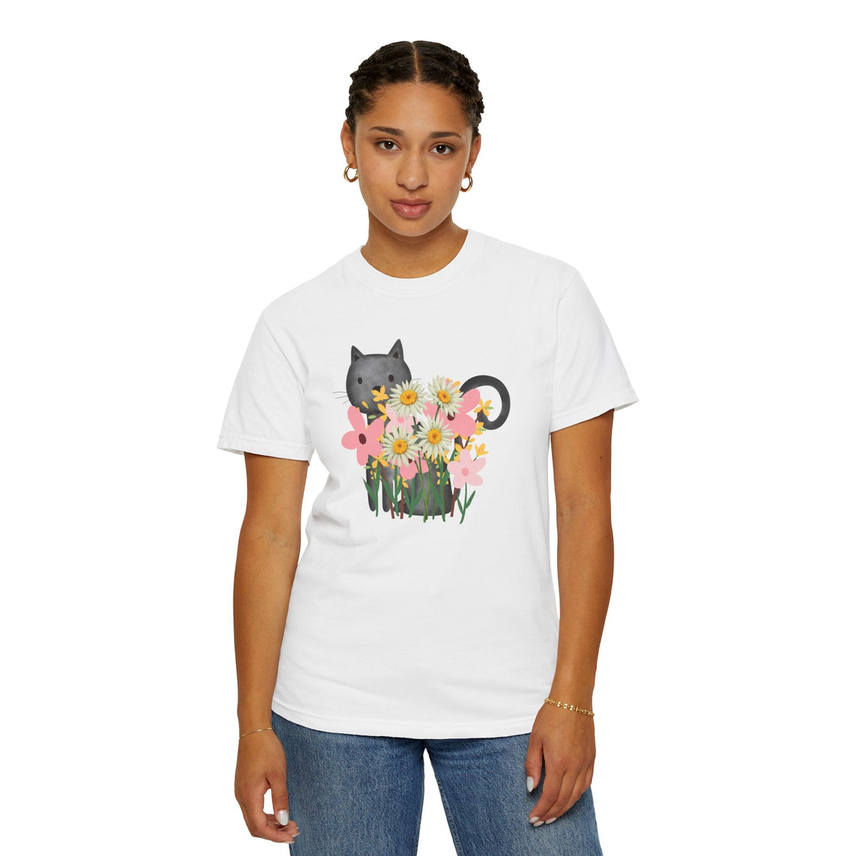 Women’s Floral Cat T-Shirt - Clothing, Women, T-Shirts - EpiAl's Shop