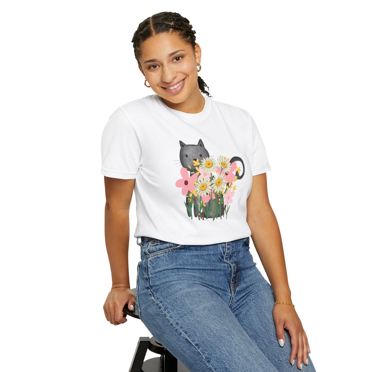 Women’s Floral Cat T-Shirt - Clothing, Women, T-Shirts - EpiAl's Shop