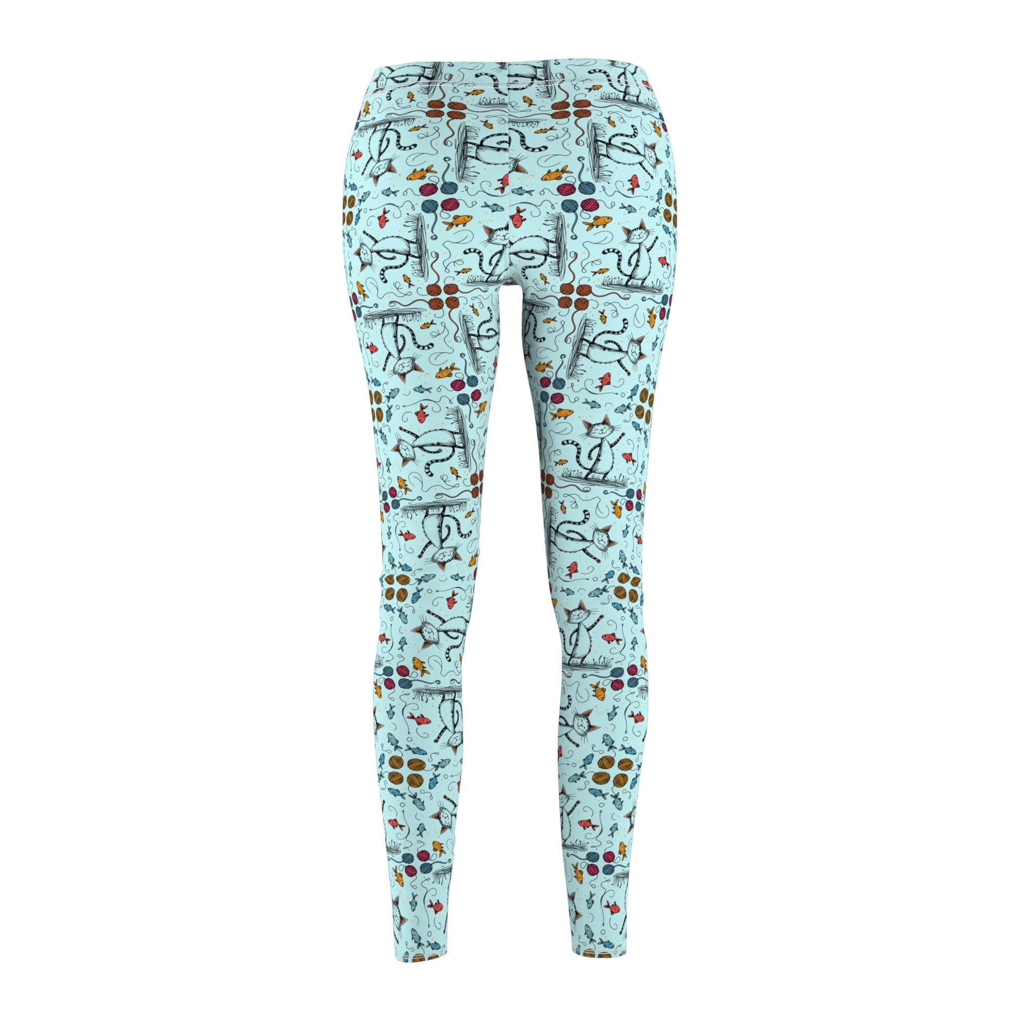 Women’s Happy Cat Pattern Casual Leggings - Clothing, Pants & Leggings - EpiAl's Shop