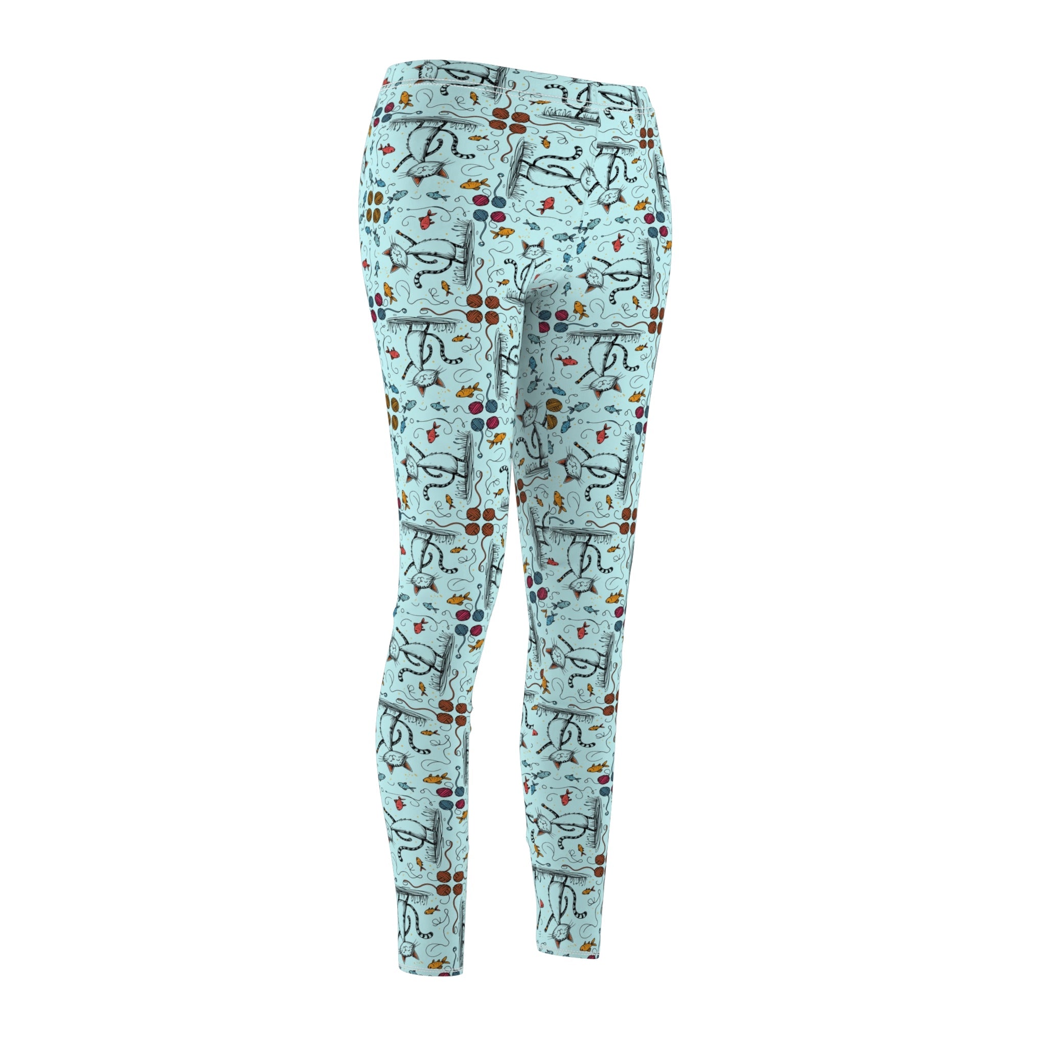 Women’s Happy Cat Pattern Casual Leggings - Clothing, Pants & Leggings - EpiAl's Shop