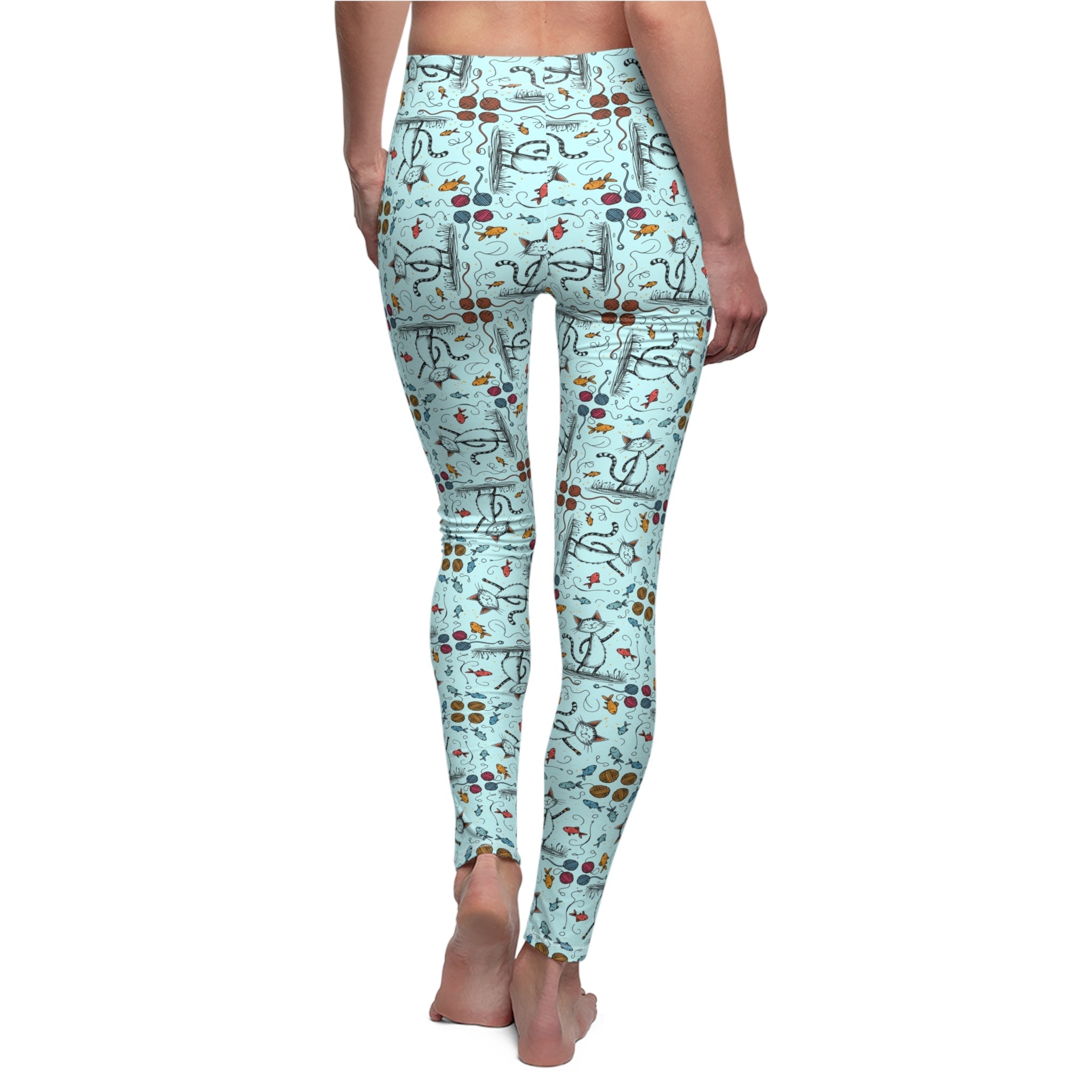 Women’s Happy Cat Pattern Casual Leggings - Clothing, Pants & Leggings - EpiAl's Shop