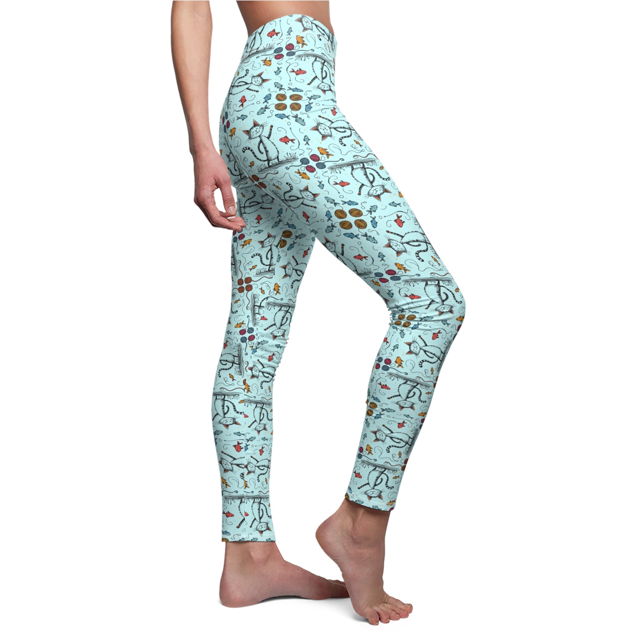 Women’s Happy Cat Pattern Casual Leggings - Clothing, Pants & Leggings - EpiAl's Shop