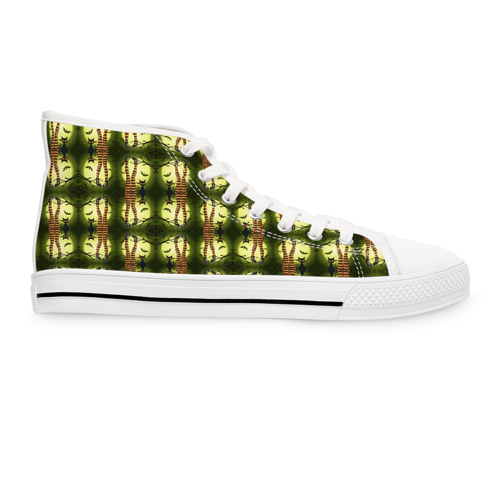 Women’s High Top Sneakers with Halloween Cat Lady Design - Shoes & Sneakers - EpiAl's Shop