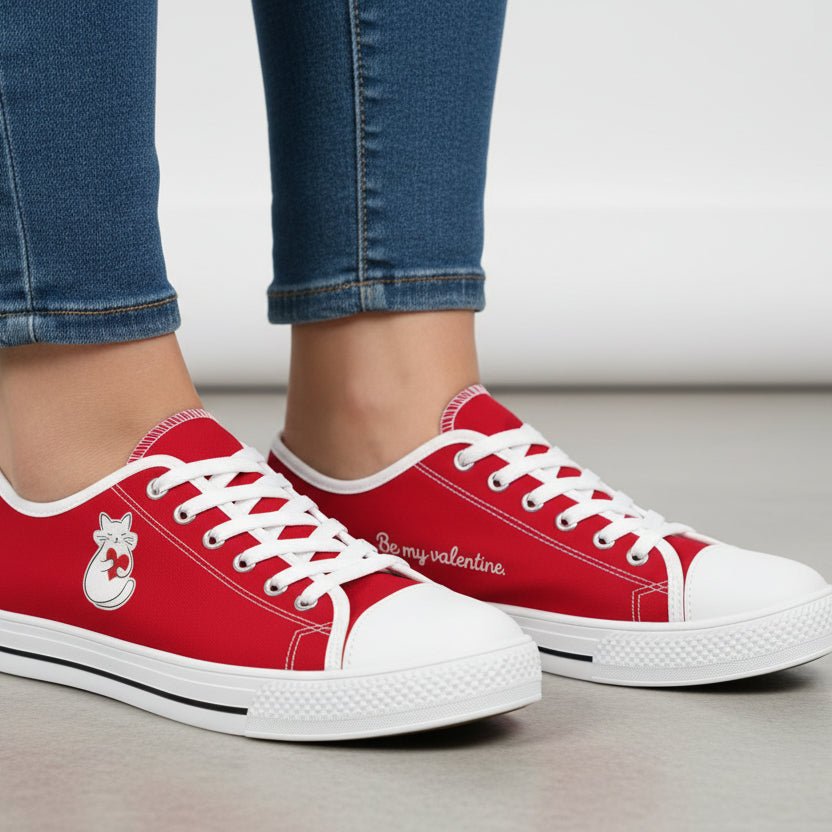 Women’s Valentine Cat Low-Top Sneakers | EpilepticAL - Shoes, Sneakers - EpiAl's Shop