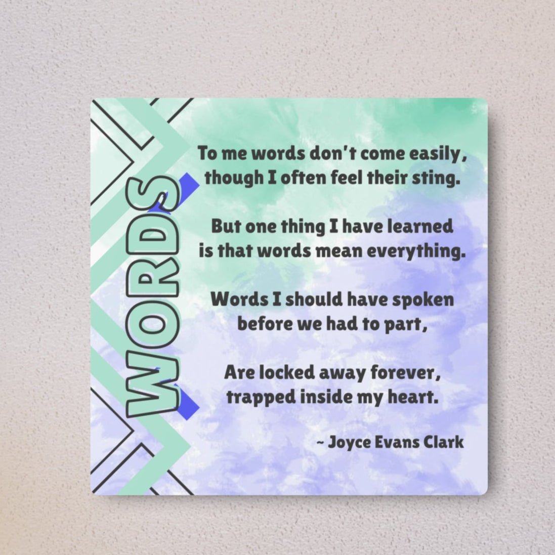 Words Poetry Metal Wall Art Sign, by JEC - Decor, Home, Artwork - EpiAl's Shop