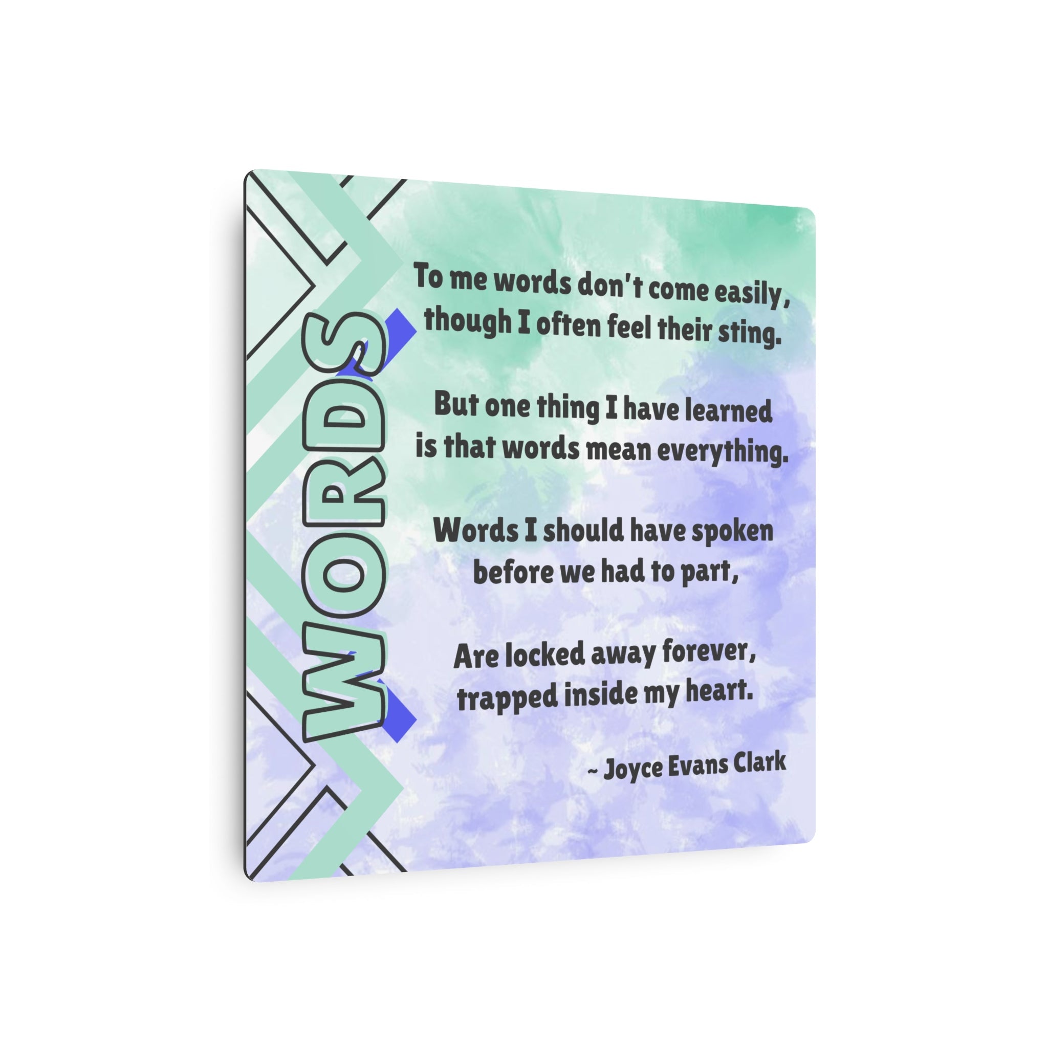 Words Poetry Metal Wall Art Sign, by JEC - Decor, Home, Artwork - EpiAl's Shop