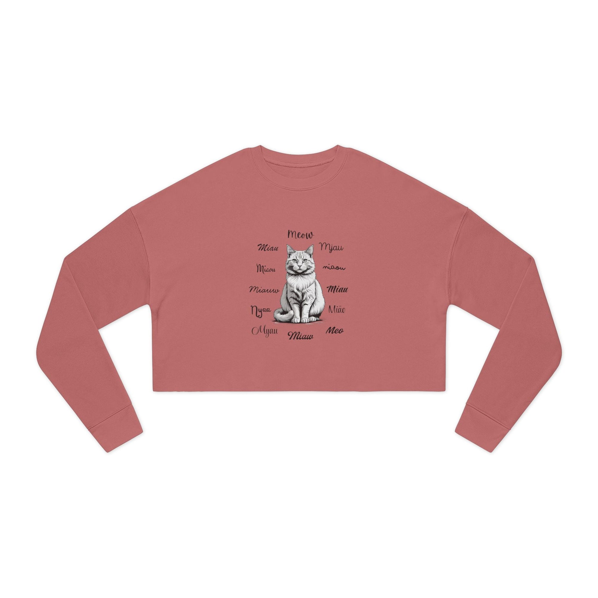 Worldly Cat Lover's Cropped Sweatshirt - Clothing, Sweatshirts, Crop - EpiAl's Shop
