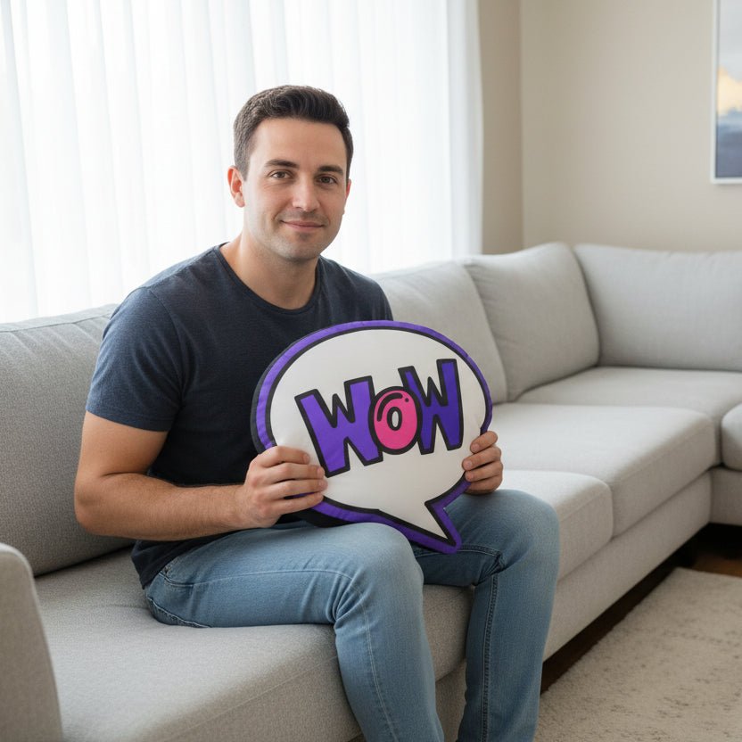 WOW Speech Bubble Pillow — One Word. Unlimited Meaning. - Decor, Pillows, Shaped - EpiAl's Shop
