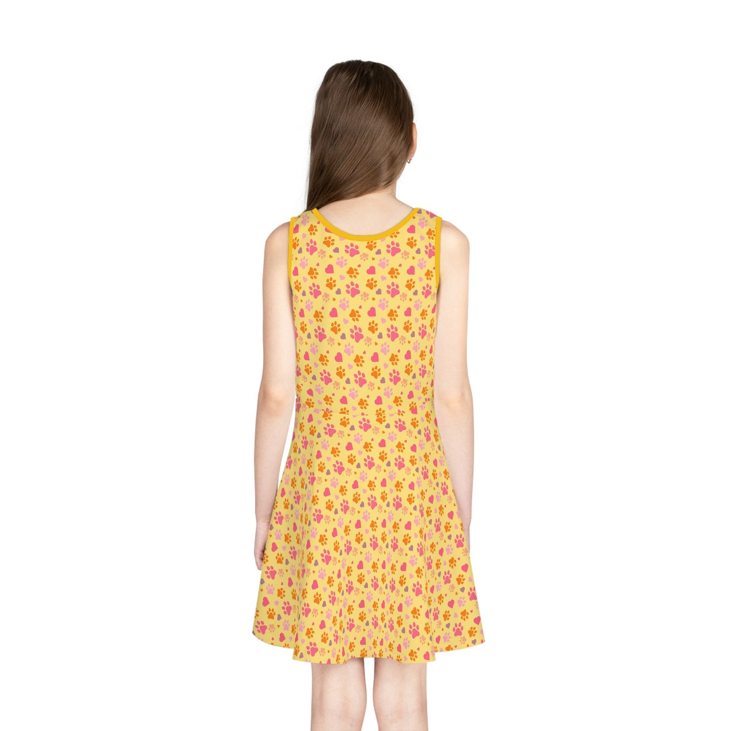 Yellow Paws Girls' Sleeveless Sundress - All Over Prints - Epileptic Al’s Shop