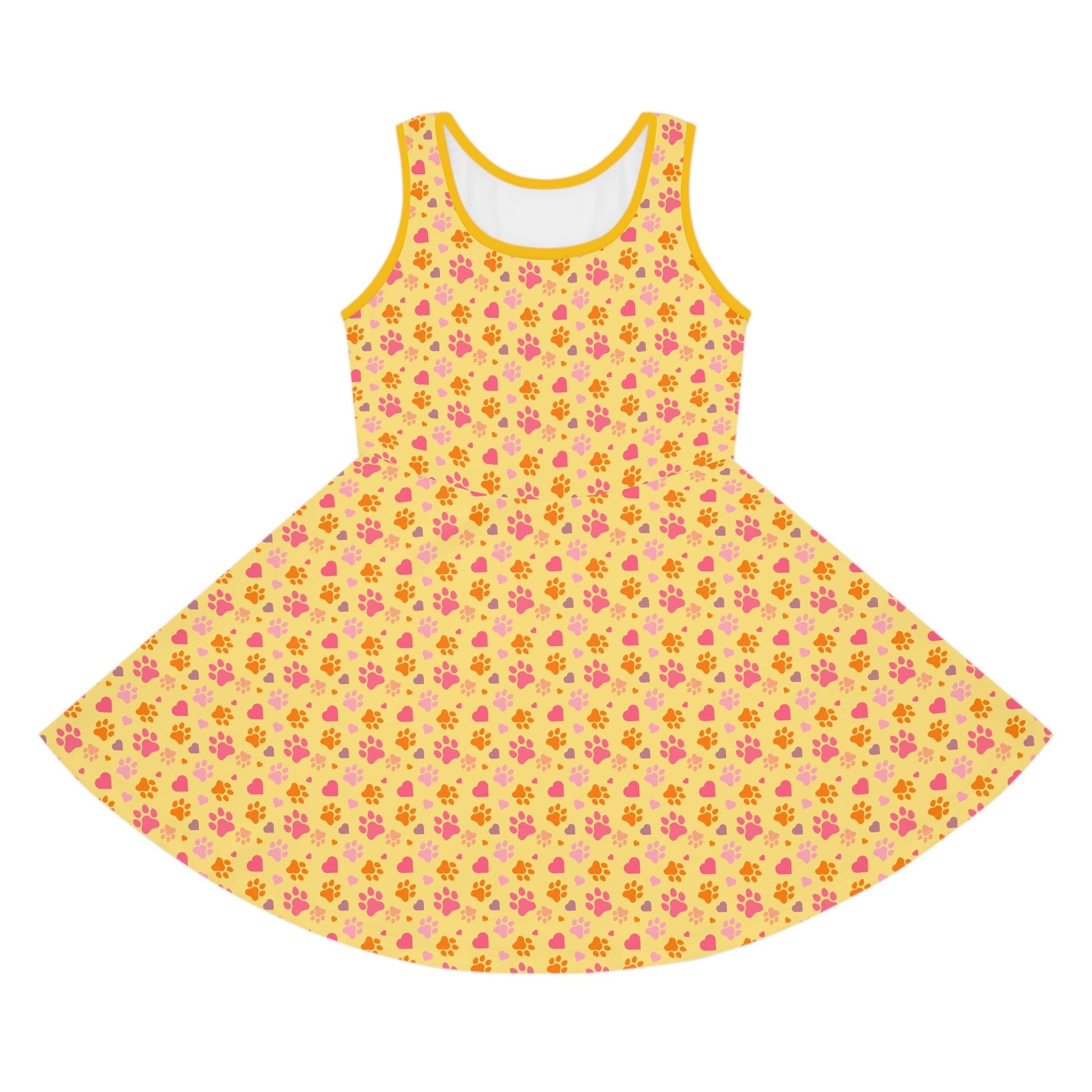 Yellow Paws Girls' Sleeveless Sundress - All Over Prints - Epileptic Al’s Shop