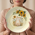Yellow Sunflower Kitty Collectible Plate - Decor, Kitchen & Dining, Plates - EpiAl's Shop