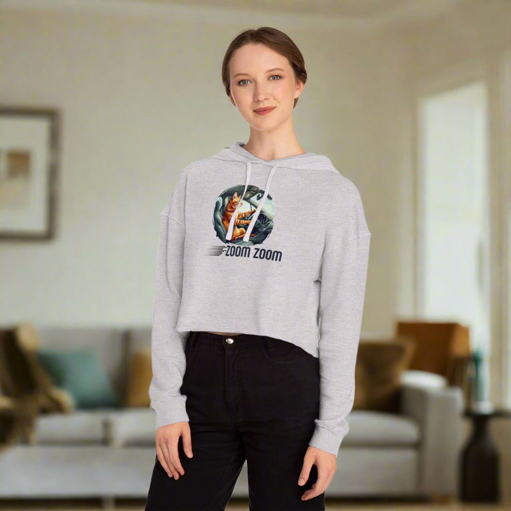 Zoom Zoom Zoomie Kitty Cropped Hoodie for Her - Clothing, Hoodies - EpiAl's Shop