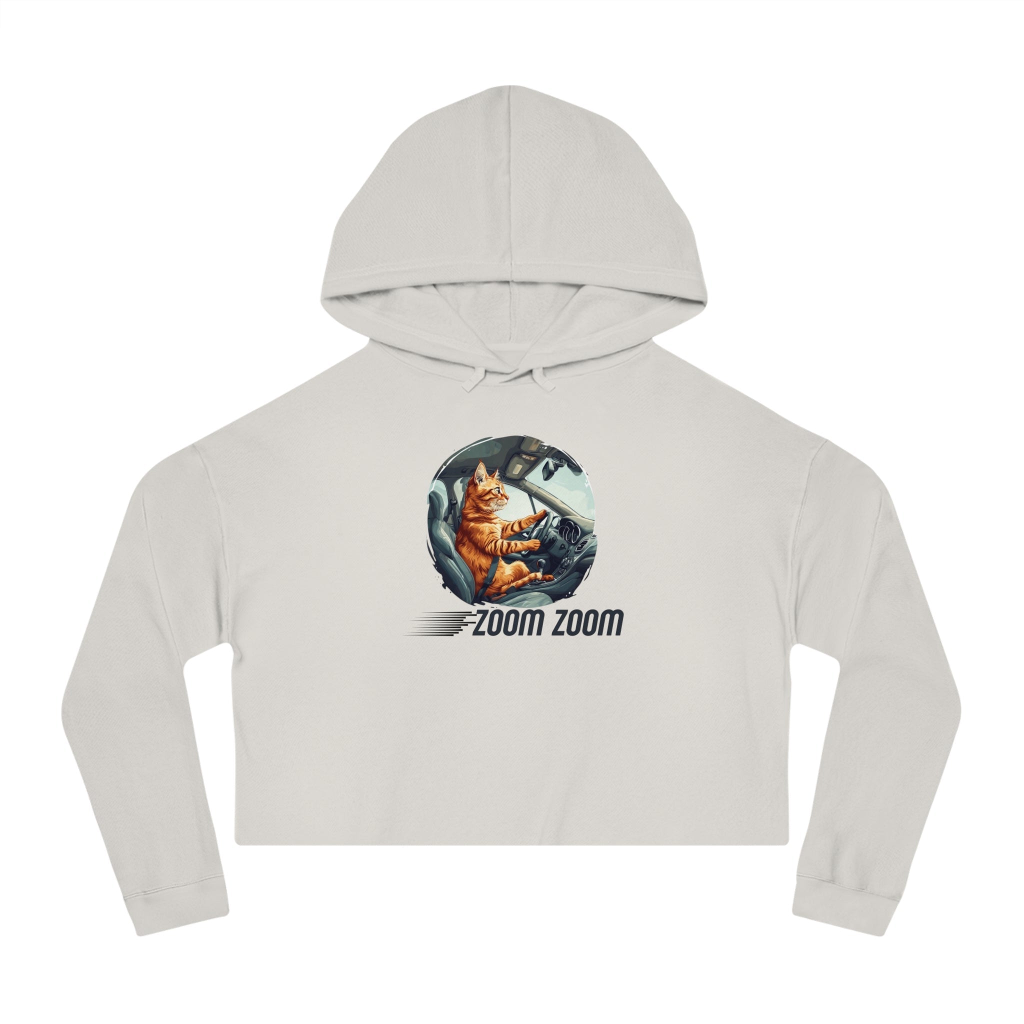 Zoom Zoom Zoomie Kitty Cropped Hoodie for Her - Clothing, Hoodies - EpiAl's Shop