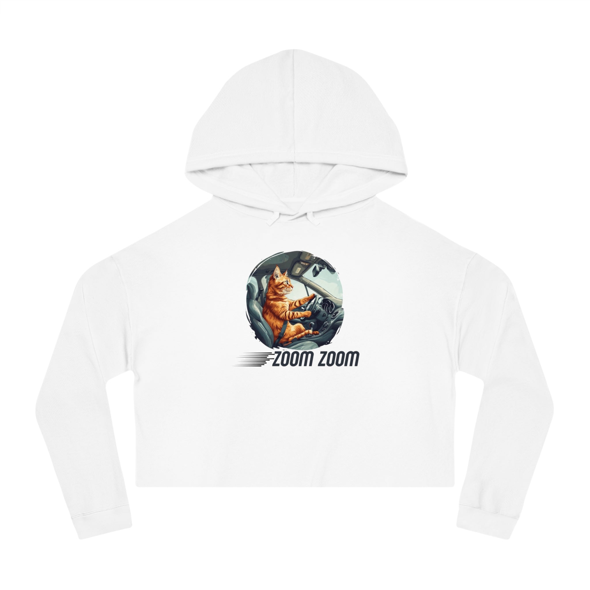 Zoom Zoom Zoomie Kitty Cropped Hoodie for Her - Clothing, Hoodies - EpiAl's Shop