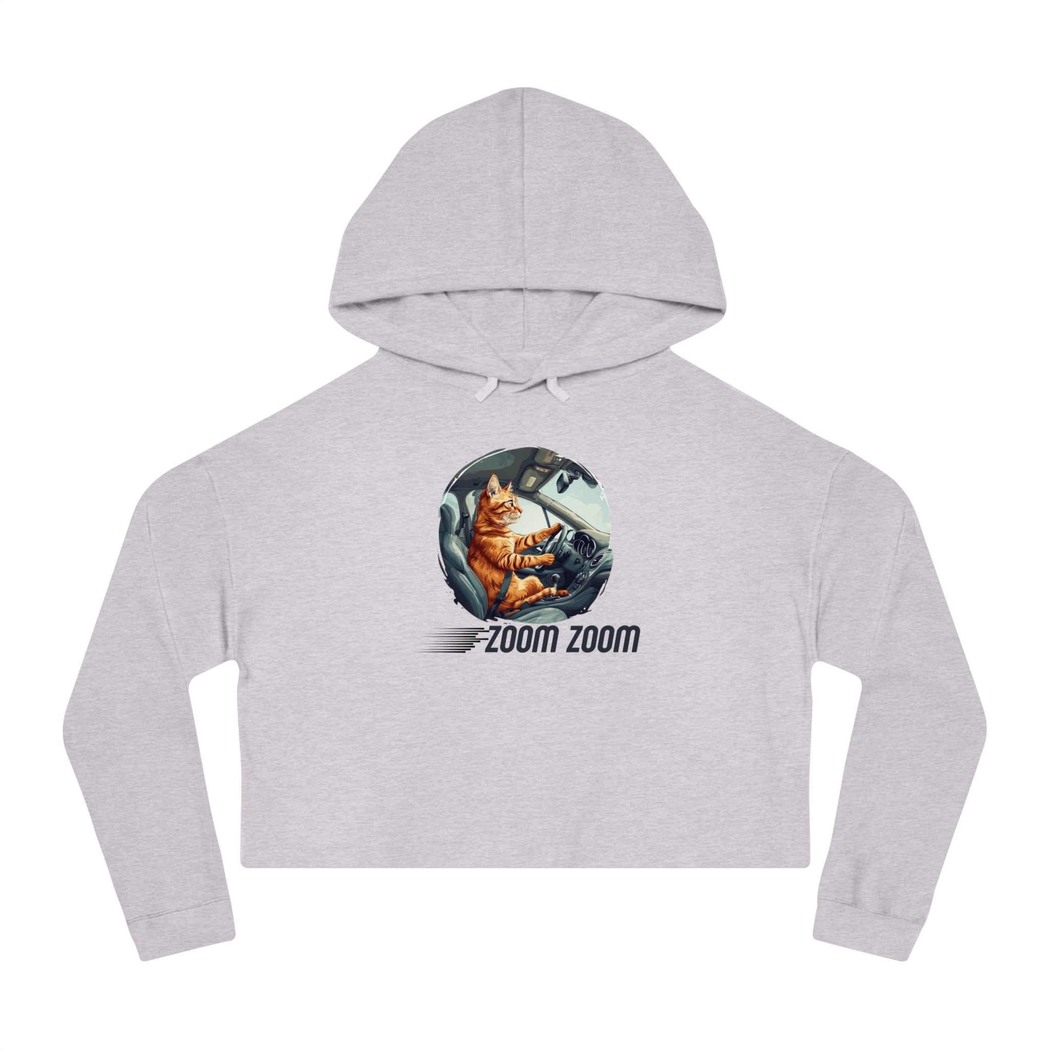 Zoom Zoom Zoomie Kitty Cropped Hoodie for Her - Clothing, Hoodies - EpiAl's Shop