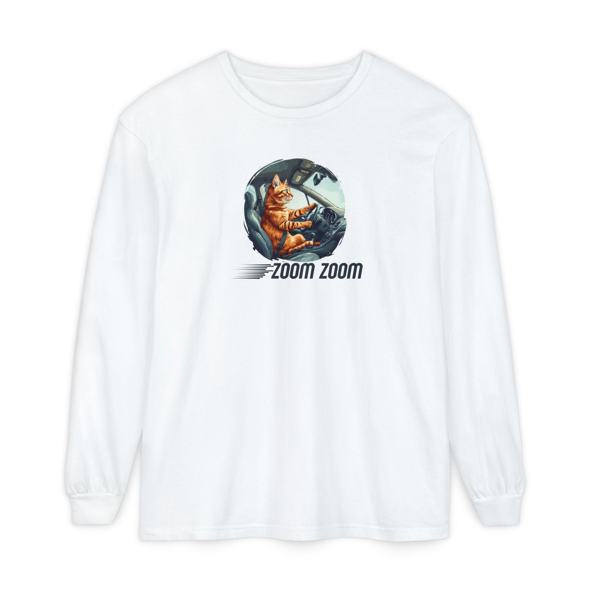 Zoom Zoom Zoomie Kitty Long Sleeve Tee, Unisex Spooky Shirt - Clothing, T-shirts, Long - Sleeve - EpiAl's Shop