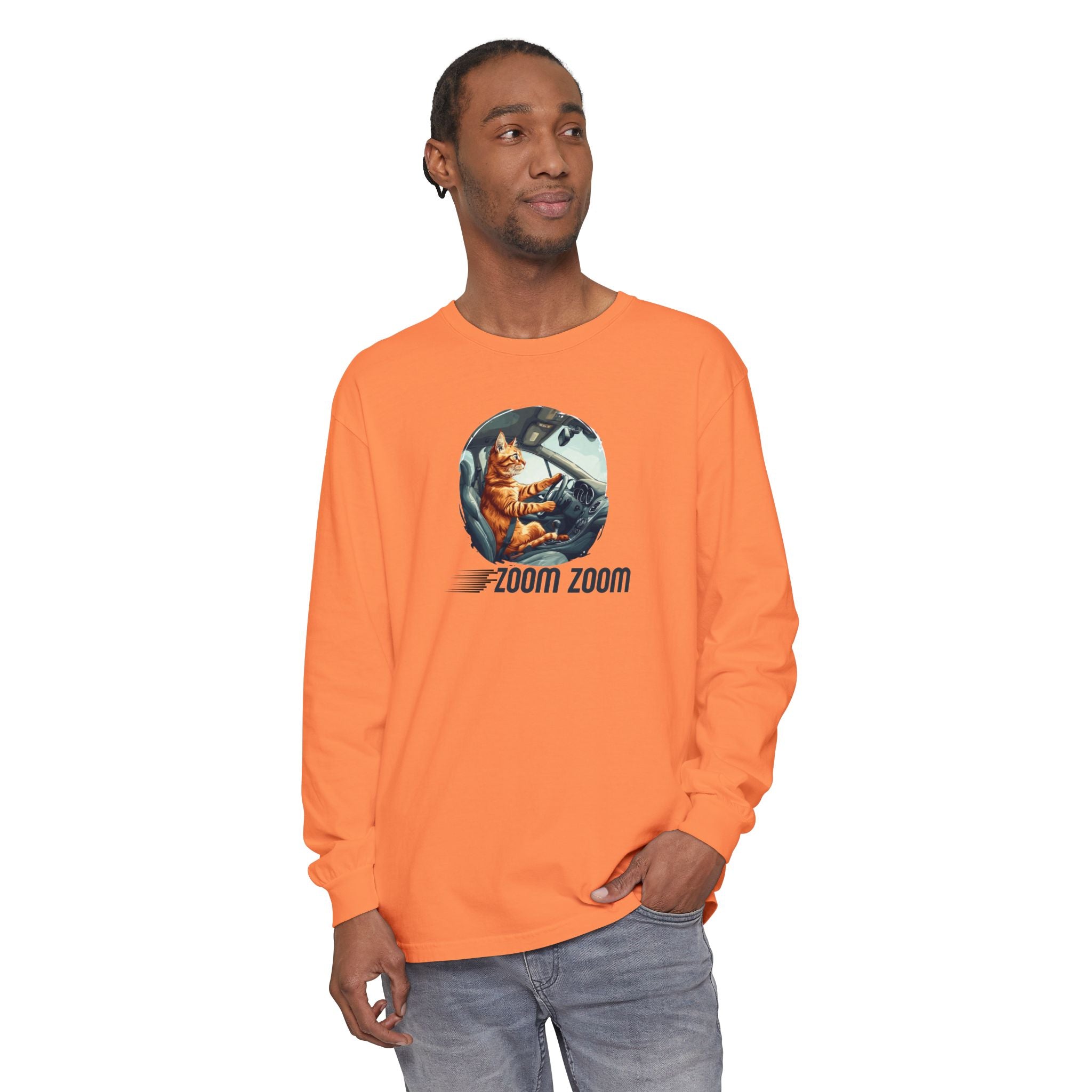 Zoom Zoom Zoomie Kitty Long Sleeve Tee, Unisex Spooky Shirt - Clothing, T-shirts, Long - Sleeve - EpiAl's Shop