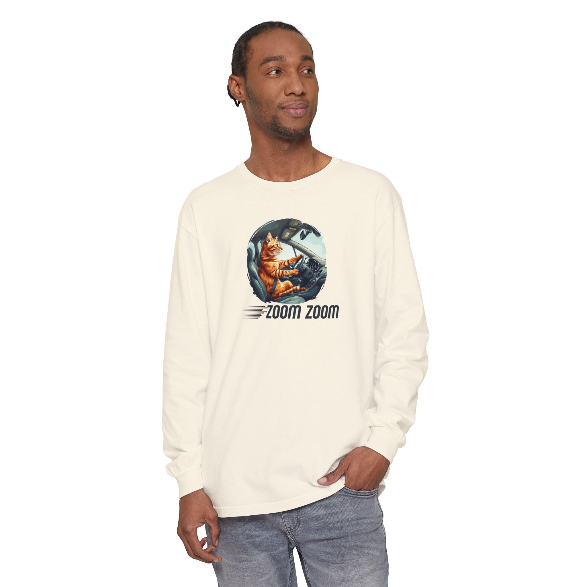 Zoom Zoom Zoomie Kitty Long Sleeve Tee, Unisex Spooky Shirt - Clothing, T-shirts, Long - Sleeve - EpiAl's Shop