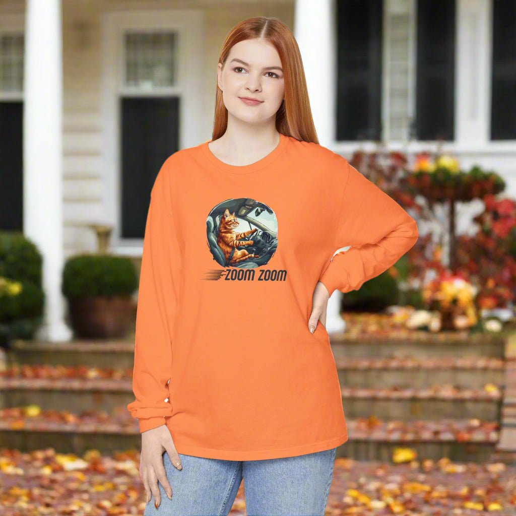 Zoom Zoom Zoomie Kitty Long Sleeve Tee, Unisex Spooky Shirt - Clothing, T-shirts, Long - Sleeve - EpiAl's Shop