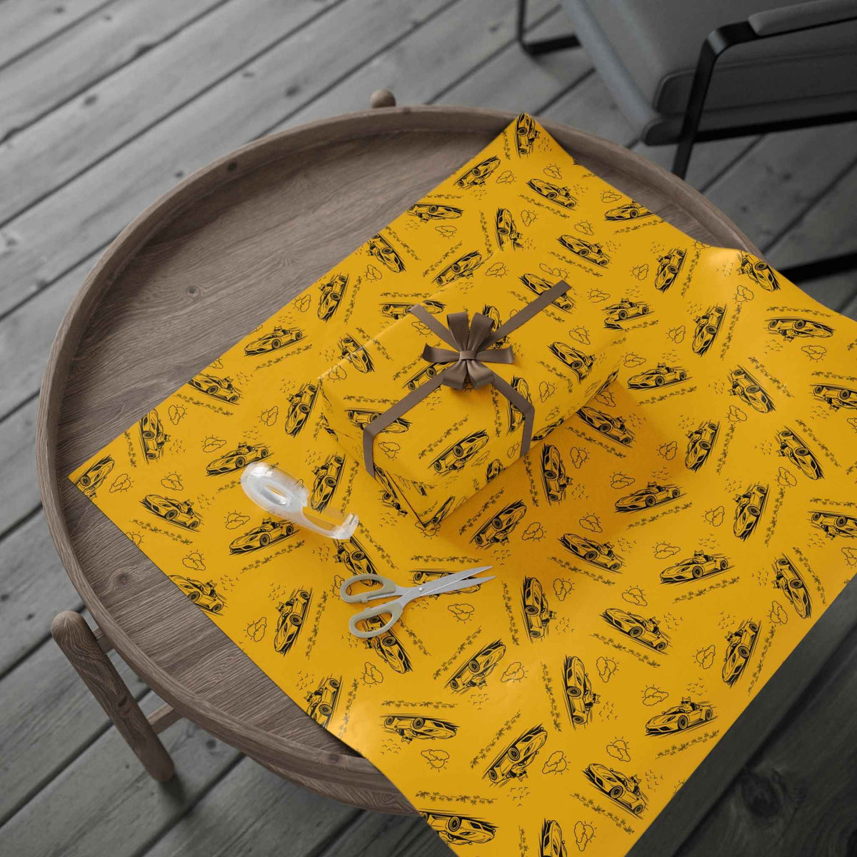Zoomies Road Trip Cat Wrapping Paper – Golden Sketch Gift Wrap with Racing Cat Design - Gift Wrap, Paper - EpiAl's Shop